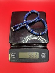 Lapis Lazuli Heishi Beaded Necklace Lobster Clasp Handcrafted 20”