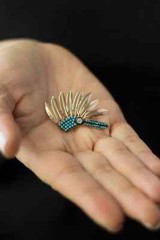 Feather Crown Earring / Big Chief Earring / 925 Silver / Single Left Side