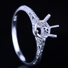 Solid 10k White/Rose/Yellow Gold Ring Prong Setting Round 6mm-6.5mm Semi Mount