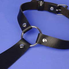 Tie Style Leather Collar Punk Pu Leather Necklace Choker Collarbone Chain