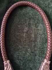 Dragon Torc Silver Brown Leather Hand Made Celtic Viking Norse