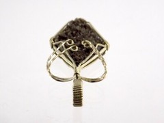 Silvertone Metal Wire Wrap Pendant Black Druzy Treated Quartz Gem 8.8g 2.25 Inch