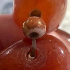Vintage Korea Carnelian Rose Pendant Necklace Hand Carved Statement Floral 111g