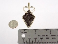 Silvertone Metal Wire Wrap Pendant Black Druzy Treated Quartz Gem 8.8g 2.25 Inch