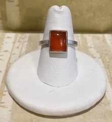 Sundance Catalog Sterling Silver Rectangle Red Onyx Stone Ring Size 7