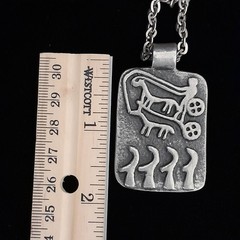 Vintage Wege Tenn Pewter Sweden Bracelet & Pendant Set Viking Nordic Style