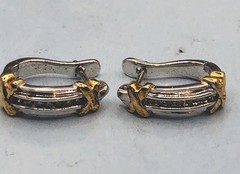 1980s Designer ADL Sterling & Diamonds Jewelry Set Necklace, Bracelet, ERs w.Box