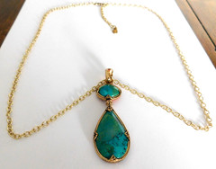 Signed Barse Thai Jewelry Necklace Removable Reversible Pendant Turquoise Coral