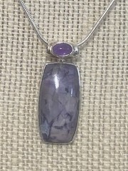 Tiffany Stone & Amethyst Necklace Dreams Intuition Cleansing Protection 0828