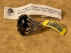 ARtisan Thai Black Spinel Oval Sterling Silver Nickel Free Ring m Sz 7
