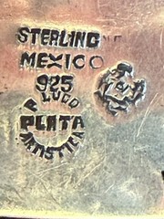 Taxco Mexico 925 Silver Headdress Bracelet Eagle Stamp/Signed P Luco 7″