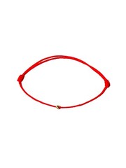 Red string bracelet gold 14k faceted bead Handmade protective Free shipping USA