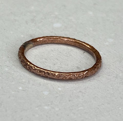 Copper Ring Stackable Hammered Rings band Size 6.5 Wedding Ring Unisex thin 2mm