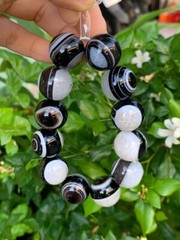 Natural Onyx & Quartz 19.6MM Bead Bracelet, Wrist 17.5CM/7.1/4”