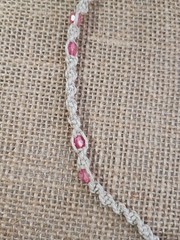New Natural Hemp Necklace W/ Heart Charm and Pink Beads 19 – 20 in Twist Macrame