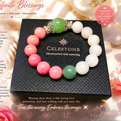 Natural Rose Quartz Pink Jade Aventurine Bracelet | Handmade | One of a Kind