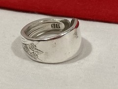 Vintage Artisan IS Silver Plated Flower SPOON BYPASS WRAP RING Adjustable