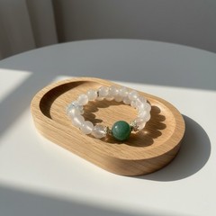 Natural White Phantom Fluorite Bracelet 13–19mm Handmade Stretch 18cm