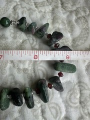 Ruby In Zoisite Natural Stone- Mixed Green Gemstone Beaded Necklace- Handmade