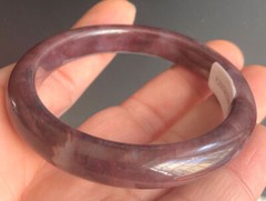 Certified 55mm Natural Grade A Purple Golden thread Jade jadeite Bangle