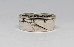 JFK HALF DOLLAR SILVER COIN RING 1965-1966-1967-1968-1969 SIZES 7-14