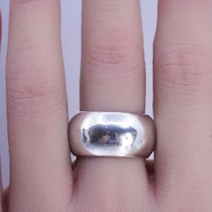 Size 8, vintage southwestern puffy Sterling 925 silver statement ring, band