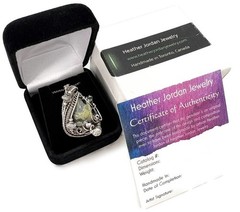 Zincite Druzy Pendant, Wire-Wrapped in Sterling Silver with Herkimer Diamonds