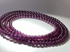 26″ 3.3mm «Quadruple Wrap/AAAA»~ Purplish Red RHODOLITE GARNET Bracelet L1396