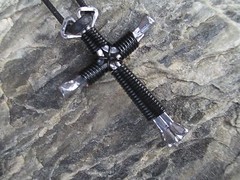 WESTERN NAIL CROSS HORSESHOE NECKLACES- with FAITH CHARM – ADJUSTABLE CORD