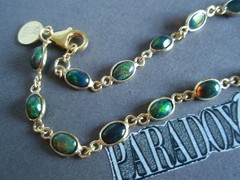 RARITIES CAROL BRODIE Sterling Silver 925 14K Y Gold Plated Opal Tennis Bracelet