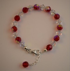 Christmas Red Color Bracelet made w/ Swarovski Crystal Elements 8mm Round Bicone