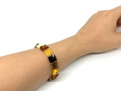 AMBER BRACELET Gift Big Size Natural Baltic Amber Beads Pyramid Square 9g 16240