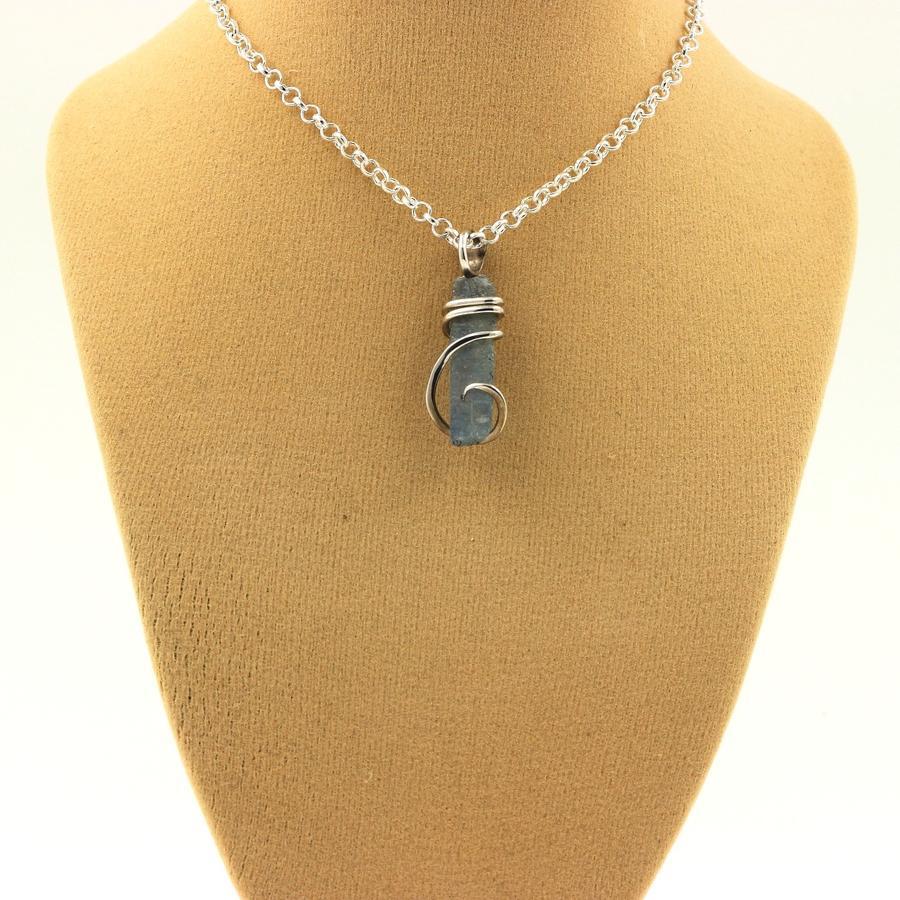 Cyanite Crystal Pendant Silver 925 + Chain
