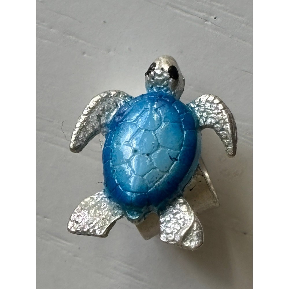 Novica Eden Family Sea Glory Blue Turtle Sterling 925 Silver Artisan Ear Cuff