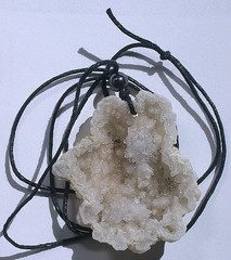 1 9/10 Inch x 1 7/10 Inch Freeform Crystal Quartz Druzey Druze Crystal Pendant