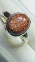 CHARMING UNTREATED NATURAL SUNSTONE IN STERLING SILVER RING SIZE 5.75-6.0!