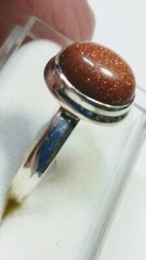 CHARMING UNTREATED NATURAL SUNSTONE IN STERLING SILVER RING SIZE 5.75-6.0!