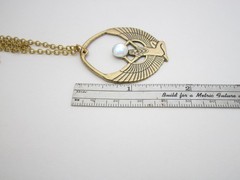 Egyptian Revival Necklace Isis Vintage Pendant Unisex Antiqued Gold Brass Gift