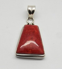 01 Pendant 925 Sterling Silver Natural Pacific Coral 55mm Long Pendant Jewelry