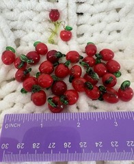 Handmade Glass Apple Pendants Or Charms, Tulip Glass Pendant + Metal Apple Charm