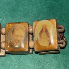 Christian Religious Bracelet Jesus Saints Art Scrabble Stretch Reversible