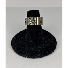 VTG Mexico PNZ TAXCO Sterling 925 Handmade Embossed Floral Flower Ring Size 5.5