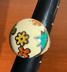 ALAN K. DESIGNO Enamel Flower Sterling Silver 925 Ring – Size 8.5 – 14.3 Grams