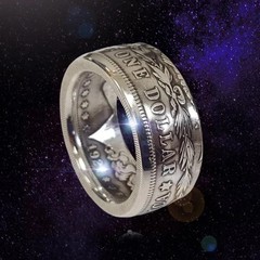 Silver Dollar Coin Ring Size 7-13 Handmade Crafted Rare Silver Morgan Men Ring