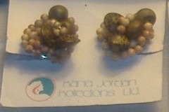 Karla Jordan Wood Fossill Clip Earrings