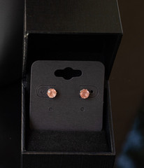 6mm Handcrafted Strawberry Quartz Stud Earrings. Stainless Steel. (31).