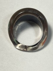 Artisan Glass Ring Made in India Size 7.5 Blue Red Green Wave