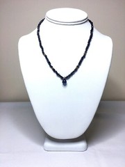Faceted Natural Sapphire, Iolite, 14k Gold, Knotted Necklace,17″ long