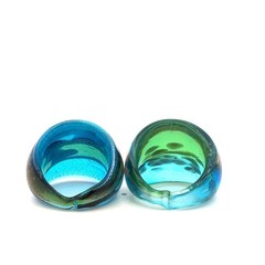 Murano Hand Blown Art Glass Rings (Lot Of 2) Size 7.5