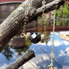 Natural 2 Carat Black Diamond Necklace Solid 14k Gold , 15 3/4″ – 17″